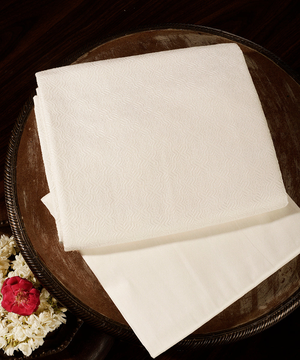 Handloom_Ivory_Menswear_Satin_Silk_Tanchoi_Kurta_And_Cotton_Silk_Pants_Fabric_WeaverStory_01
