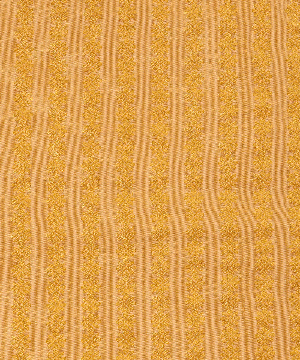 Yellow_Handloom_Menswear_Satin_Silk_Tanchoi_Kurta_And_Cotton_Silk_Pants_Fabric_WeaverStory_02