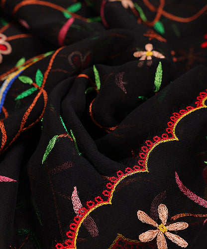 Black_Handloom_Georgette_Parsi_Gara_Stole_With_All_Over_Embroidered_Floral_Jaal_WeaverStory_06
