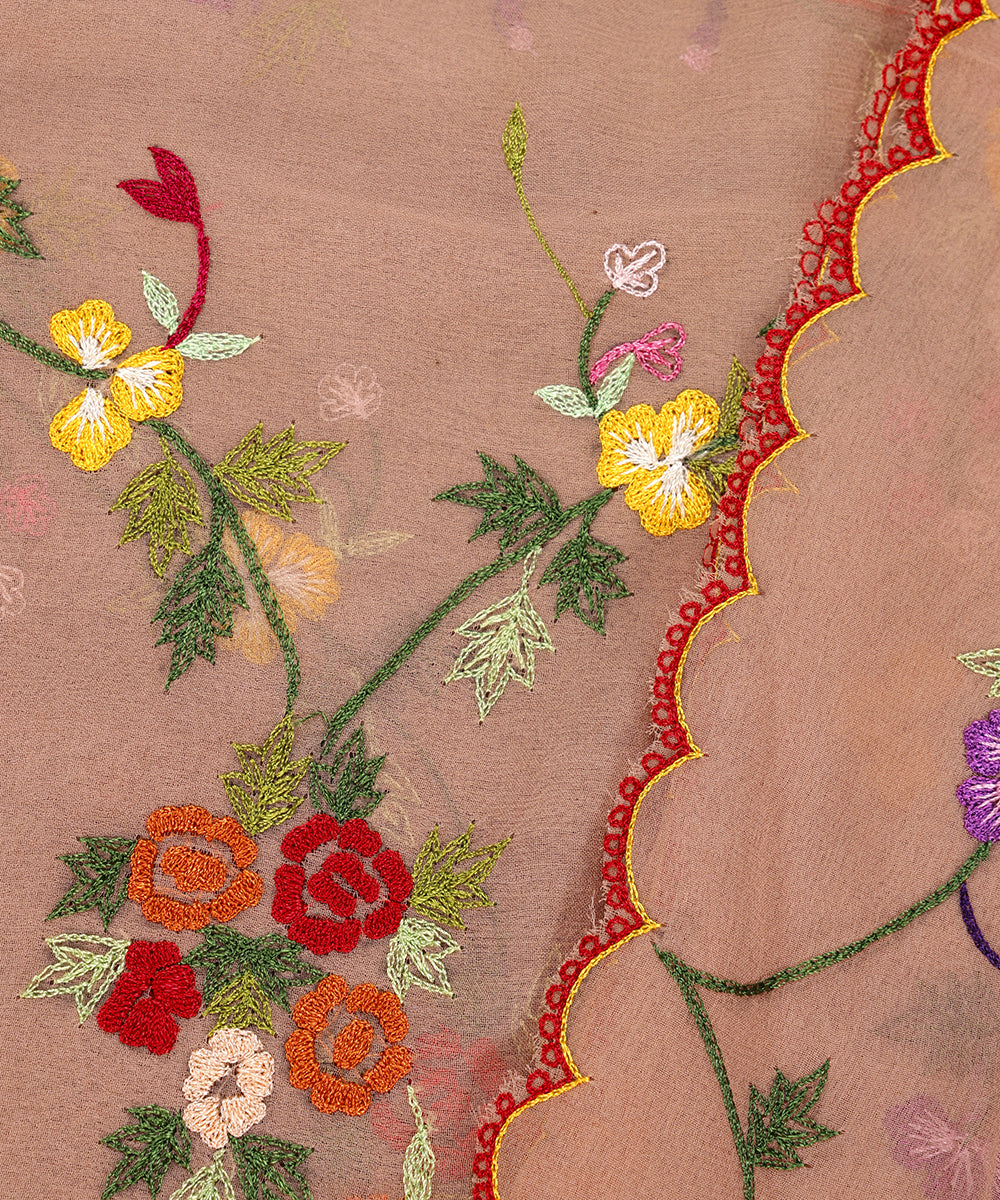 Peach_Handloom_Georgette_Parsi_Gara_Stole_With_Embroidered_Burfi_Jaal_And_Multicoloured_Roses_WeaverStory_04