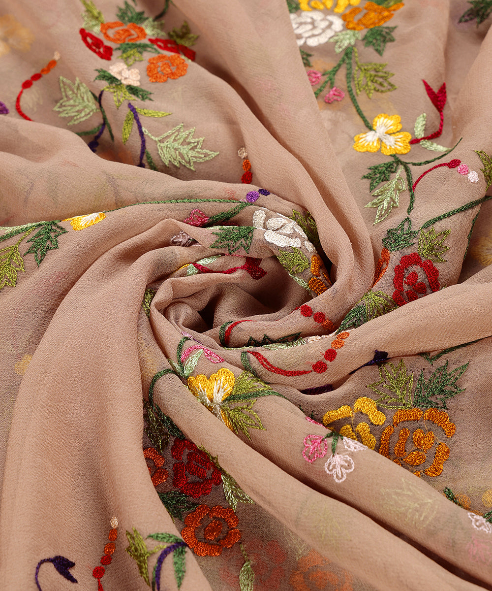 Peach_Handloom_Georgette_Parsi_Gara_Stole_With_Embroidered_Burfi_Jaal_And_Multicoloured_Roses_WeaverStory_06