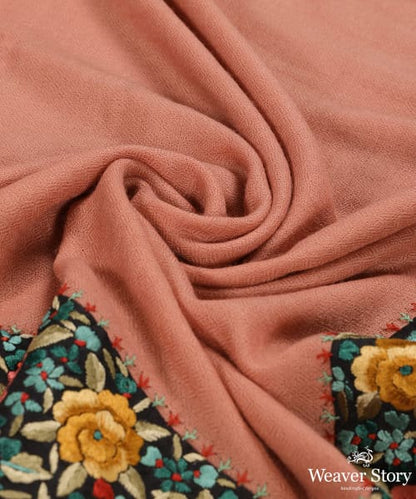 Rust_Peach_Handloom_Parsi_Gara_Pashmina_Stole_With_Floral_Motifs_Border_WeaverStory_06