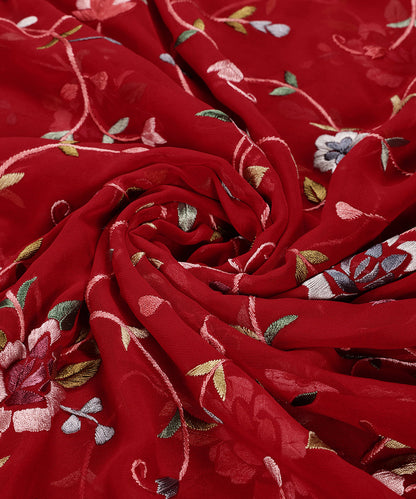 Red_Georgette_Parsi_Gara_Dupatta_With_All_Over_Jaal_And_Floral_Border_WeaverStory_06