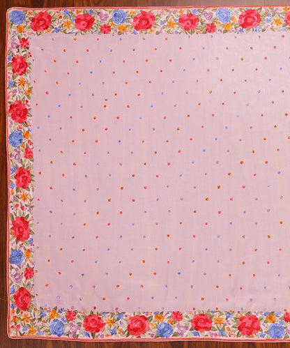 Pink_Handloom_Georgette_Parsi_Gara_Dupatta_With_Embroidered_Multicoloured_Rose_Border_WeaverStory_02