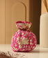 Crepe_Pink_Single_Side_Hand_Embroidered_Parsi_Gara_Potli_With_Floral_Jaal_WeaverStory_01