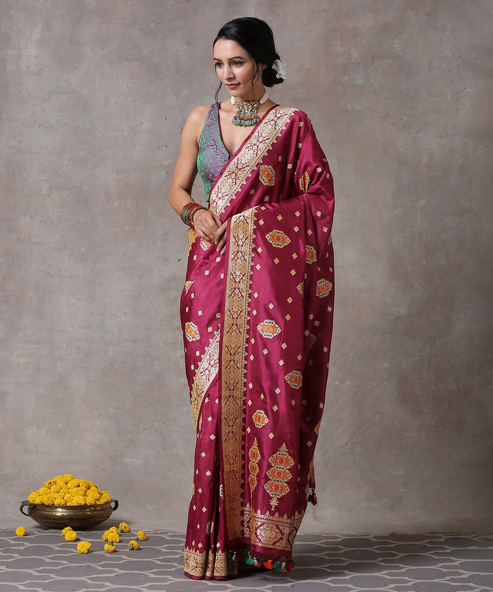 Multi Pure Katan Silk Sarees at Best Price in Surat | Miss Brand