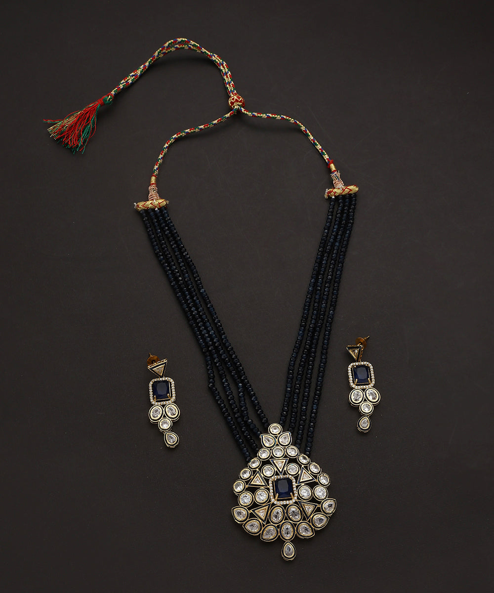 Trilaki_Handcrafted_Sapphire_Bead_Necklace_Set_With_Kundan_WeaverStory_02