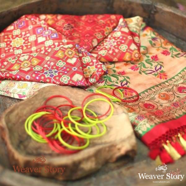 Handloom_Red_Banarasi_Patola_dupatta_with_meenakari_WeaverStory_01