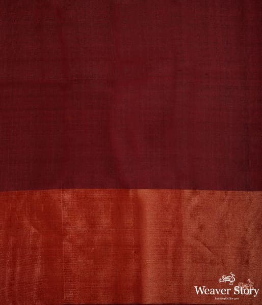 Mahroon_single_ikat_patola_saree_with_tissue_border_WeaverStory_05