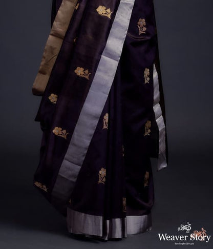 Coffee_brown_chanderi_silk_saree_with_gold_zari_meenakari_boota_WeaverStory_04