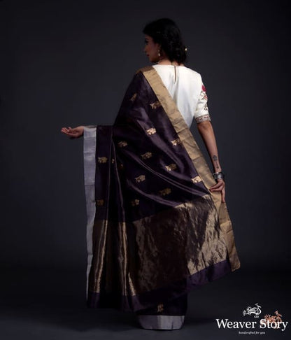 Coffee_brown_chanderi_silk_saree_with_gold_zari_meenakari_boota_WeaverStory_03