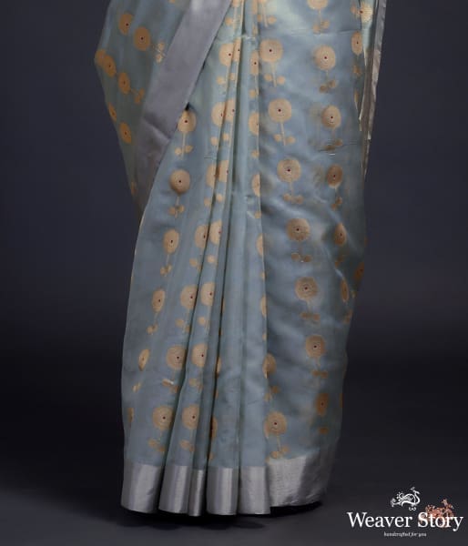 Duck_egg_blue_chanderi_silk_saree_with_gold_zari_floral_motifs_WeaverStory_04