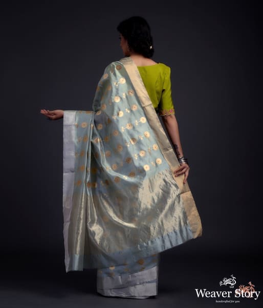 Duck_egg_blue_chanderi_silk_saree_with_gold_zari_floral_motifs_WeaverStory_03