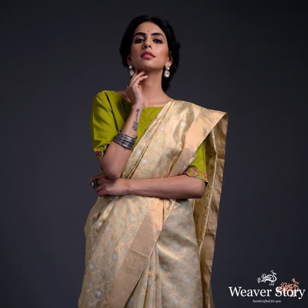 Pistachio_green_chanderi_silk_jangla_WeaverStory_01